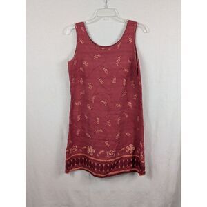 Tommy Bahama Floral Print Tank Top Silk Dress Red Women's Size Small